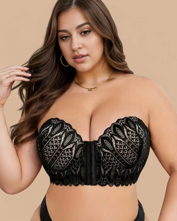 Brasier Sin Tirantes Con Encaje Cierre Delantero Aurina - Brallete Brasier Sin Tirantes