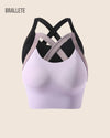 Brasier Deportivo sin Varillas con Relleno Removible ¡Compra 1 y Lleva 2! Negro + Morado Brasier Deportivo