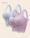 Brasier Longline Con Encaje Sin Varillas – Compra 1 y Llévate 2 Gris + Rosa Brasier Longline