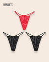 Panty Sin Costuras Cintura Baja Tulip - Compra 1 y Lleva 3 2x Negro + Rojo Panties