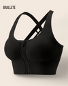 Brasier Top Deportivo con Cierre Frontal y Gancho Interior | Brallete Negro Brasier Top