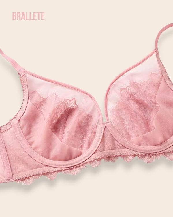 Conjunto Lencería Sin Relleno Margarita - Brallete Conjunto de Lencería