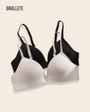 Brasier Sin Costuras Sin Relleno Passiflora - Compra 1 y Lleva 2 Negro + Gris Brasier Sin Costuras