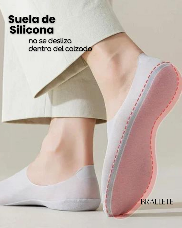 Calcetines Invisibles con Silicona Brallete - Kit de 5 Pares Calcetines