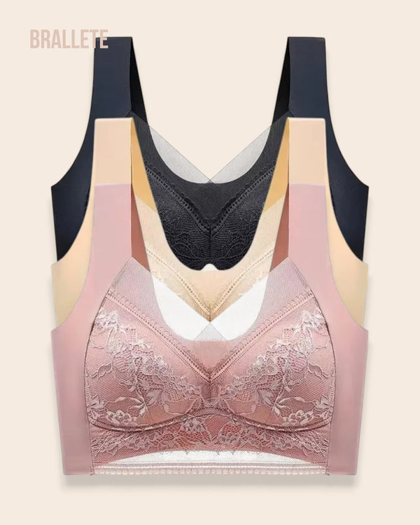 Brasier Top Sin Varillas Lavanda – Compre 2 y Lleve 3 Negro + Nude + Rosa Brasier Top