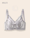 Brasier Bralette Push-Up con Varillas y Ajustable - Brallete Gris Brasier Bralette