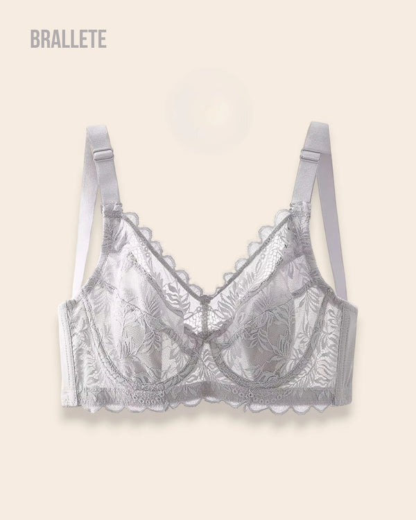 Brasier Bralette Push-Up con Varillas y Ajustable - Brallete Gris Brasier Bralette