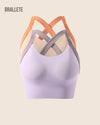 Brasier Deportivo sin Varillas con Relleno Removible ¡Compra 1 y Lleva 2! Morado + Nude Brasier Deportivo