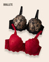 Brasier Bralette Push-Up Suporte Alto Calandra - Compre 1 y Lleva 2 Negro + Rojo Brasier Push-Up