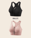 Brasier Deportivo con Cierre Frontal y Relleno Removible - Kit 2 Brasieres Negro + Nude Talla de Copa única Brasier Deportivo