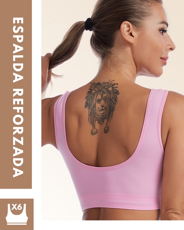 Brasier Top con Copa Removible Mariva - Kit de 6 Piezas Brasier Top