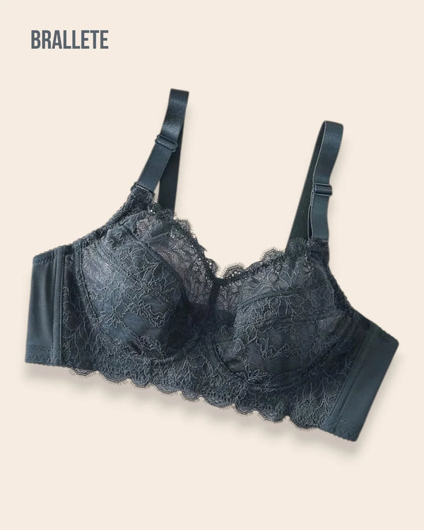 Brasier Bralette de Encaje con Varillas Flexibles y Soporte Alto - Brallete Verde Brasier Bralette