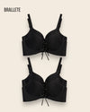 Brasier sin Costuras sin Varillas - Kit 4 Brasiers 4x Negro Brasier Sin Costuras