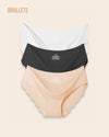 Panty Sin Costuras Cintura Baja Lily - Kit 3 Piezas Negro + Blanco + Nude Panties