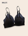 Brasier Sin Costuras Sin Relleno Passiflora - Compra 1 y Lleva 2 Gris Oscuro + Negro Brasier Sin Costuras