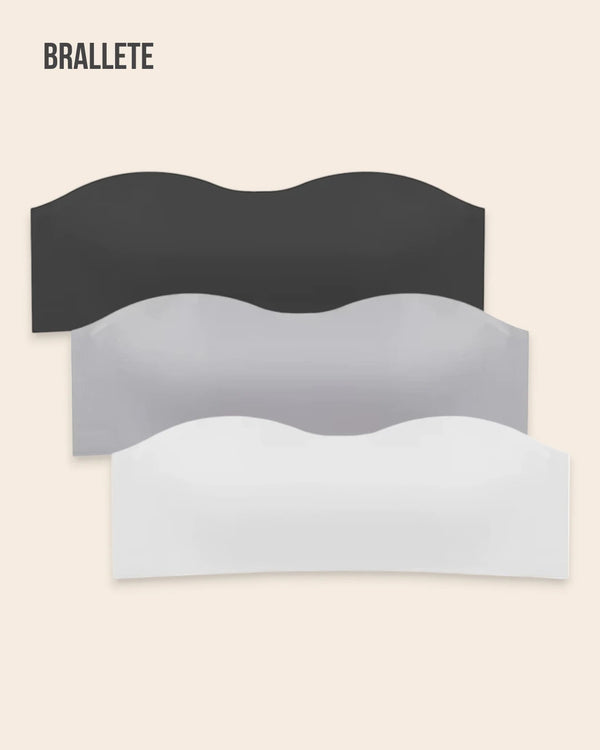 Brasier Sin Costuras con Tirantes Removibles - Compre 2 y Lleve 3 negro + gris + blanco Brasier Sin Costuras