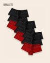 Panty Ice Silk Con Encaje Cintura Alta Palermo - Kit 9 Piezas 6x Negro + 3x Vino Panties