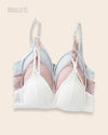 Brasier Push-Up Con Relleno Florencia Compra 2 y Lleva 3 Gris + Rosa + Blanco Brasier Push-Up