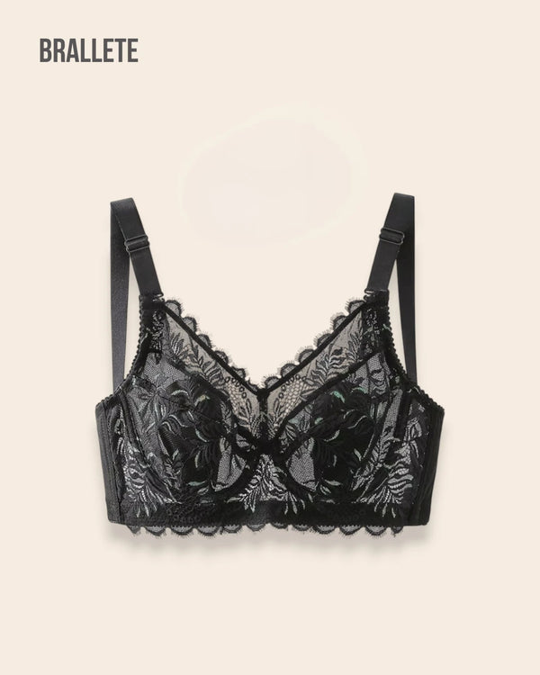 Brasier Bralette Push-Up con Varillas y Ajustable - Brallete Negro Brasier Bralette