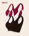 Brasier Top Sin Varillas Relleno Removible Narcelina - B Vino + Blanco + Negro Brasier Top