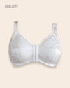 Brasier Bralette Sin Varillas Con Cierre Frontal Floranza - Brallete Blanco Brasier Bralette