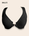 Brasier Bralette Push-Up Sin Relleno Cierre Frontal Cineraria - Brallete Negro Brasier Push-Up