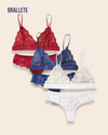 Conjunto De Lencería Sin Varillas Sin Relleno Orquídea – Compre 2 y Lleva 3 Rojo + Azul + Blanco Talla Única Conjunto de Lencería