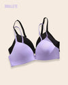 Brasier Sin Costuras Sin Relleno Passiflora - Compra 1 y Lleva 2 Negro + Lila Brasier Sin Costuras