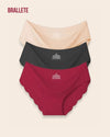 Panty Sin Costuras Cintura Baja Lily - Kit 3 Piezas Negro + Nude + Rojo Panties