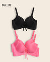Brasier sin Costuras sin Varillas - Kit 4 Brasiers 2x Negro + 2x Rosa Brasier Sin Costuras