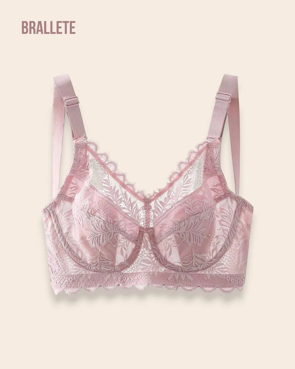 Brasier Bralette Push-Up con Varillas y Ajustable - Brallete Rosa Brasier Bralette