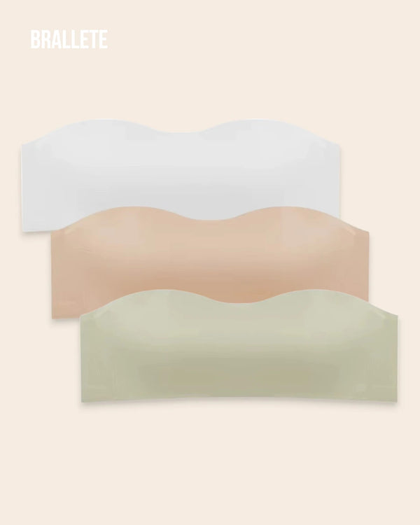 Brasier Sin Costuras con Tirantes Removibles - Compre 2 y Lleve 3 blanco + nude + verde Brasier Sin Costuras