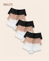 Panty Ice Silk Con Encaje Cintura Alta Palermo - Kit 9 Piezas 3x Negro + 3x Marrón + 3x Blanco Panties