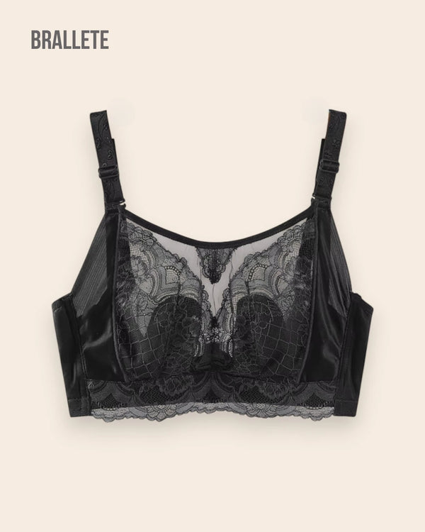 Brasier Bralette de Encaje Sin Relleno - Brallete Negro Brasier Bralette