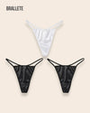 Panty Sin Costuras Cintura Baja Tulip - Compra 1 y Lleva 3 2x Negro + Blanco Panties