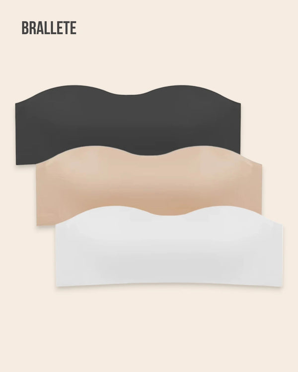 Brasier Sin Costuras con Tirantes Removibles - Compre 2 y Lleve 3 negro + nude + blanco Brasier Sin Costuras