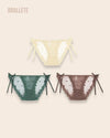 Panty Con Encaje Cintura Regular Seychelles - Kit 3 Piezas Nude + Verde + Marrón Panties
