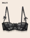 Brasier Balconette Sin Relleno Lilavanda - Brallete Negro Brasier Balconette