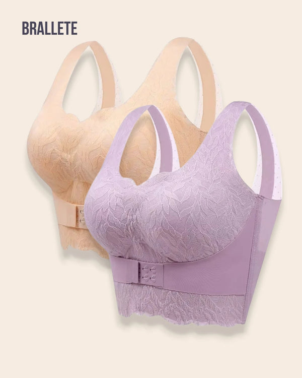 Brasier Longline Con Encaje Sin Varillas – Compra 1 y Llévate 2 Nude + Rosa Brasier Longline