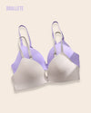 Brasier Sin Costuras Sin Relleno Passiflora - Compra 1 y Lleva 2 Lila + Gris Brasier Sin Costuras