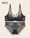 Conjunto Lencería Sin Relleno Margarita - Brallete Negro Conjunto de Lencería