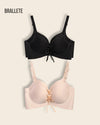 Brasier sin Costuras sin Varillas - Kit 4 Brasiers 2x Negro + 2x Nude Brasier Sin Costuras