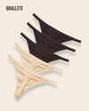 Panty Sin Costuras Cintura Baja Daisy - Kit 5 Piezas 3x Negro + 2x Nude Panties