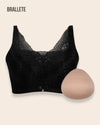 Brasier Post Mastectomía Con Prótesis Incluida - Brallete Negro Brasier Quirúrgico