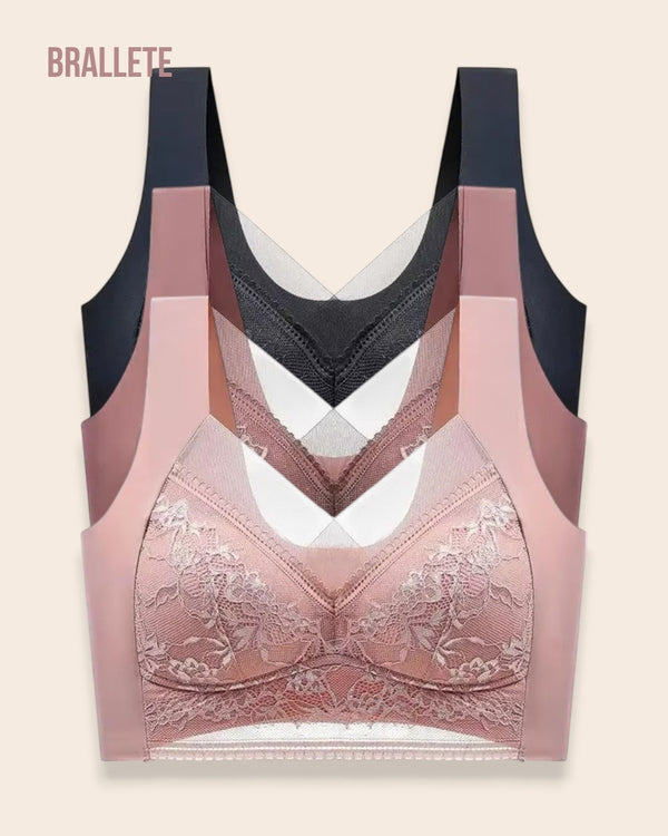 Brasier Top Sin Varillas Lavanda – Compre 2 y Lleve 3 Negro + Marrón + Rosa Brasier Top