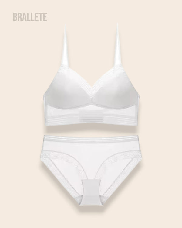 Conjunto Lencería Sin Relleno Valerie - Brallete Blanco Conjunto de Lencería