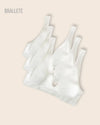 Brasier Top Sin Varillas con Rellenos Removibles – Kit 3 Brasieres 3x Blanco Brasier Top