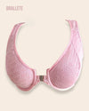 Brasier Bralette Push-Up Sin Relleno Cierre Frontal Cineraria - Brallete Rosa Brasier Push-Up