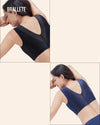 Brasier Sin Costuras y Relleno Removible Petunia ¡Compra 1 y Lleva 2! Negro + Azul Brasier Sin Costuras