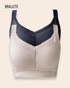 Brasier Longline Sin Varillas Soporte Alto Camelina - Brallete Negro + Nude Brasier Longline
